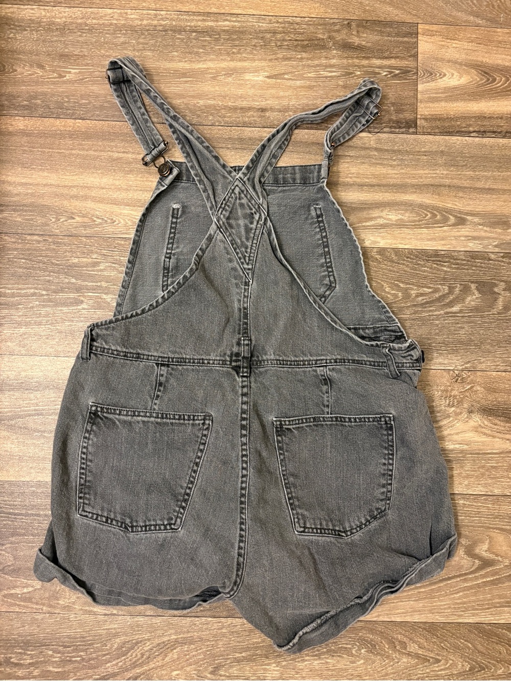 Free People We The Free Ziggy Shortall Denim Overalls Black Wash M - Picture 5 of 6